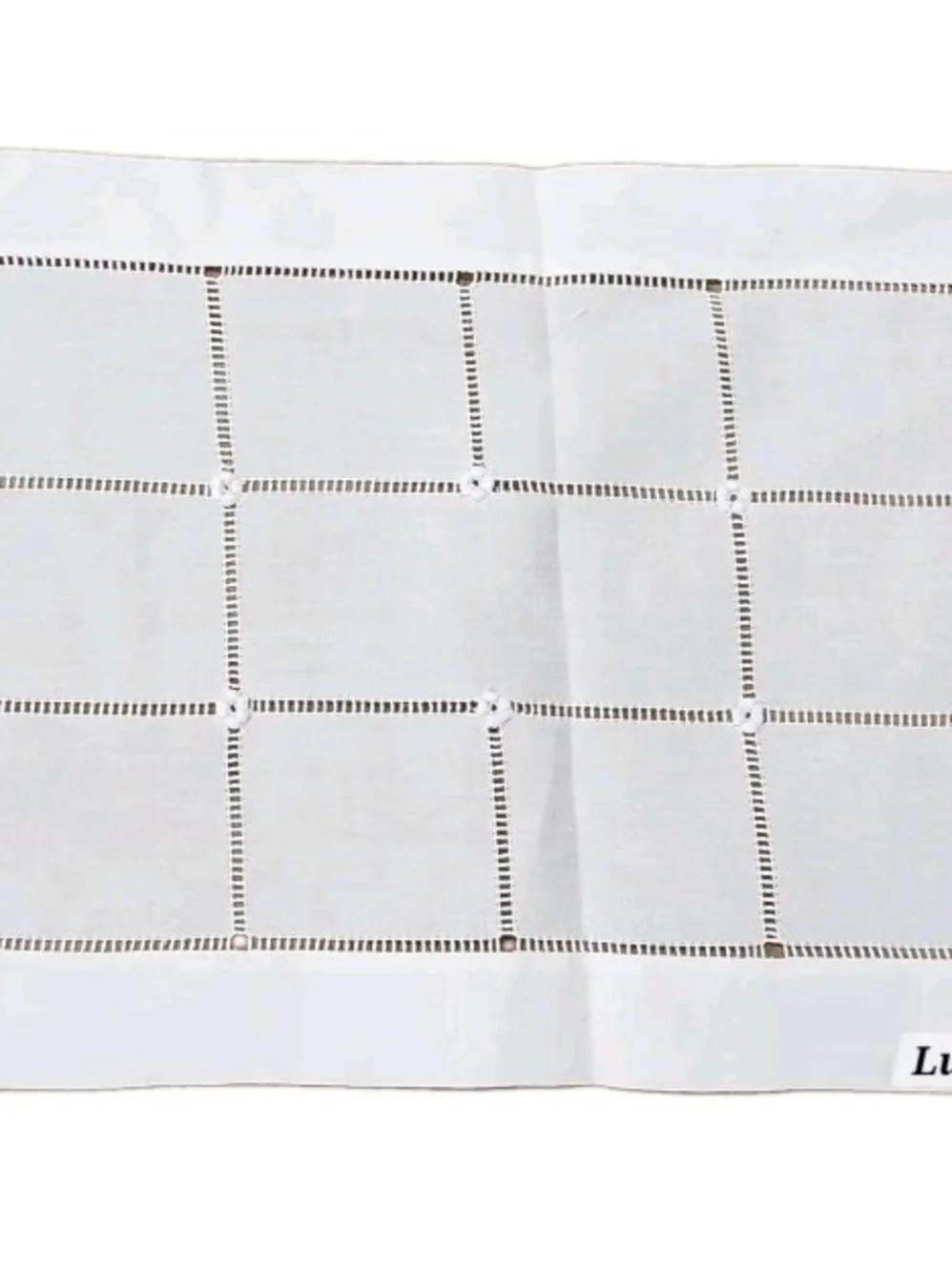 Vintage Linen Dinner Placemat Crochet 16x11 Rectangle Grid Pattern new old stock